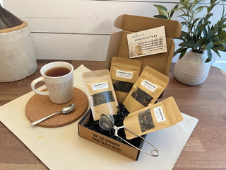 Loose Leaf Tea Discovery Box. Deluxe Tea of the Month subscription box includes four Loose Leaf Teas, includes upgraded infuser with first box. 